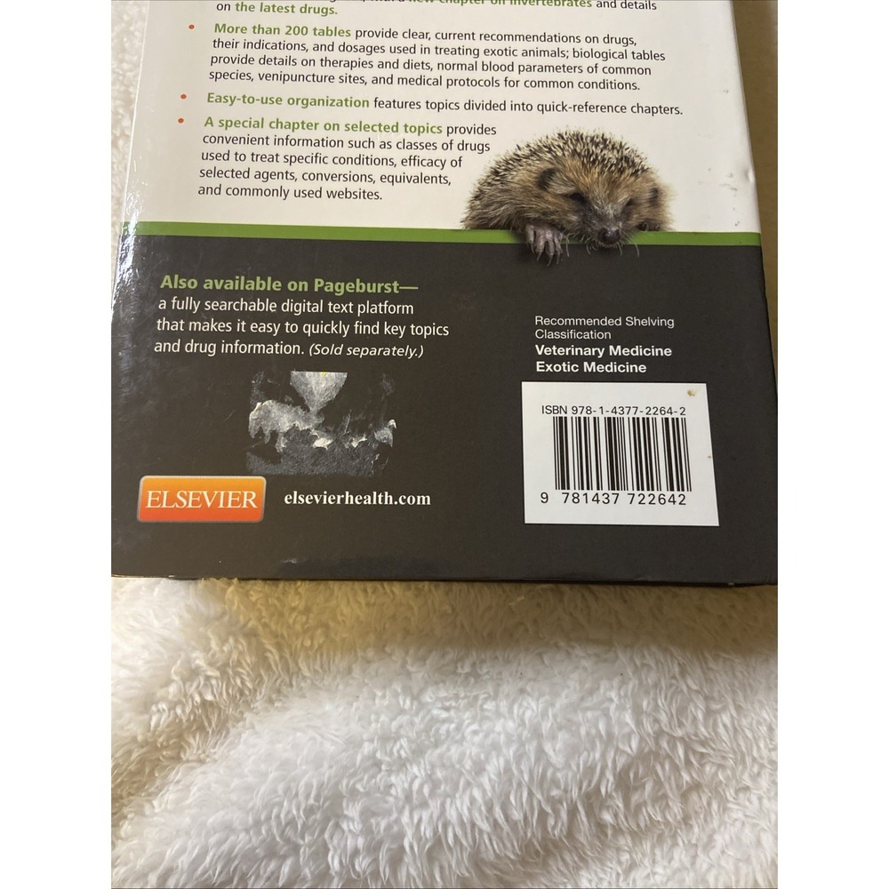 Exotic Animal Formulary by James W. Carpenter 2012 Trade Paperback Fourth Ed - Picture 8 of 11